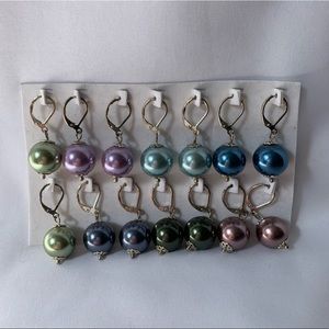 Silvertone Faux Pearl Earrings BUNDLE NWOT